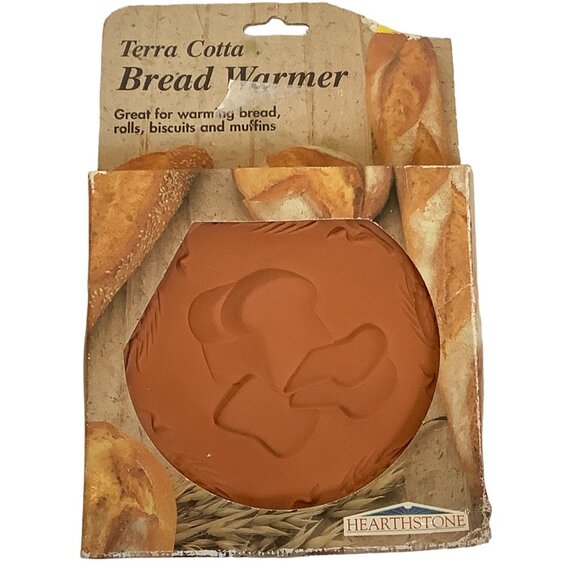 Vtg 1996 Terra Cotta Bread Warmer By Hearthstone Kitchen Collection In Box - Picture 4 of 5